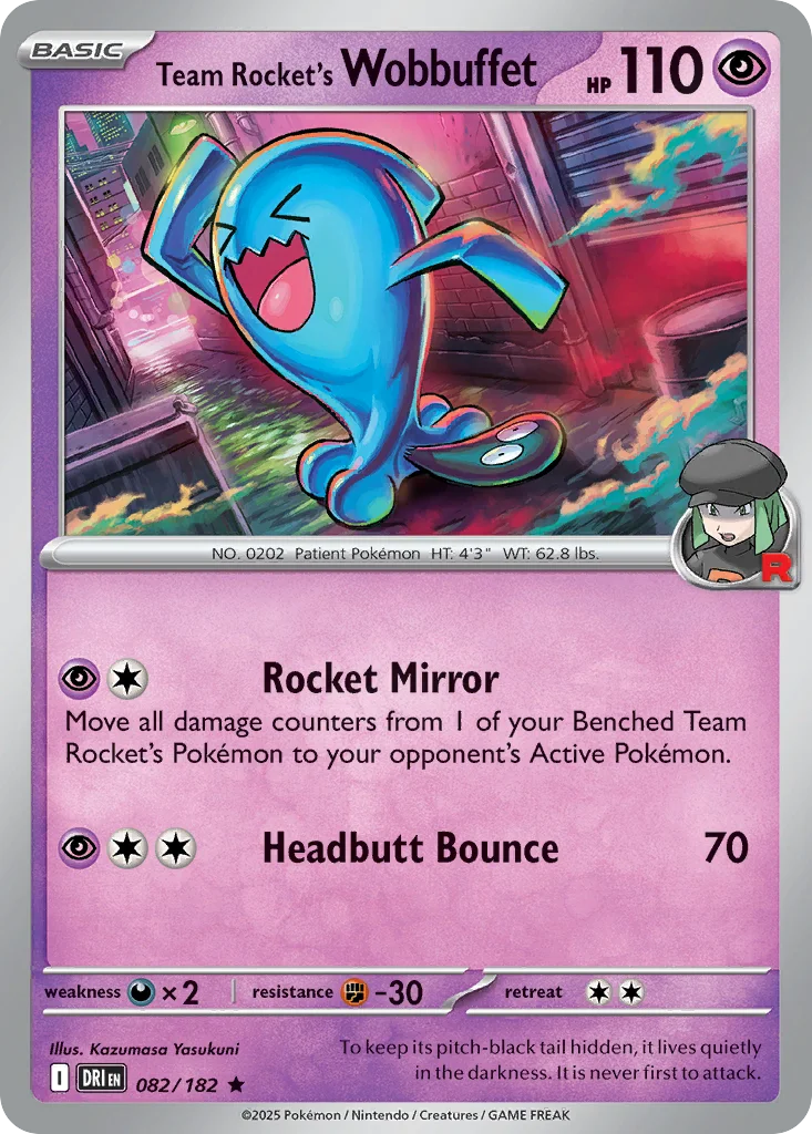 Team Rocket's Wobbuffet 082/182 SV10: Destined Rivals (Holo)