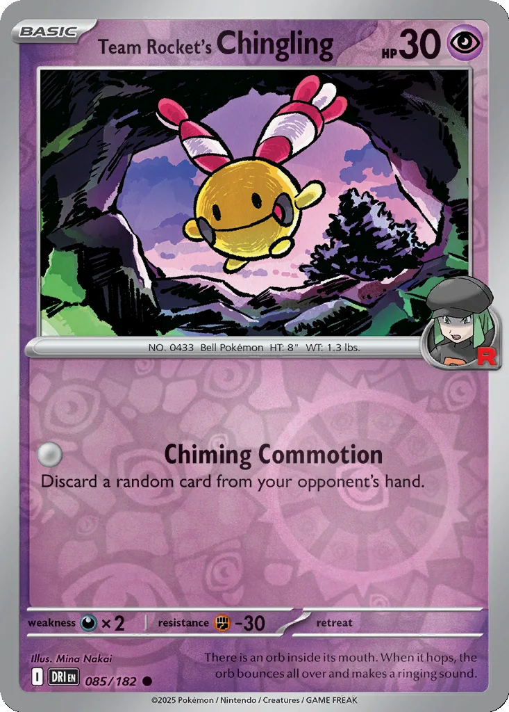 Team Rocket's Chingling 085/182 Destined Rivals (Reverse holo)