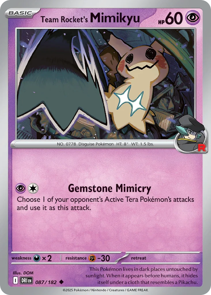 Team Rocket's Mimikyu 087/182 SV10: Destined Rivals (Normal)