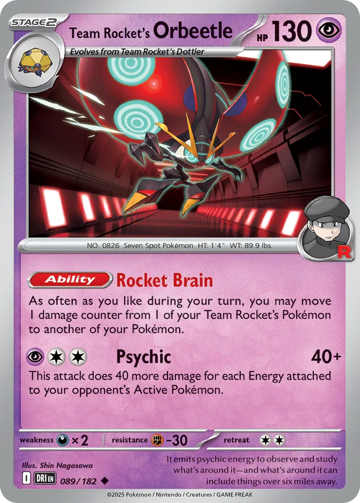 Team Rocket's Orbeetle 089/182 SV10: Destined Rivals (Normal)