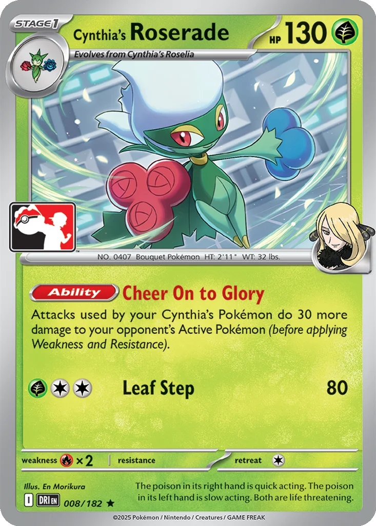 Cynthia's Roserade 008/182 Destined Rivals (Play! Pokémon)