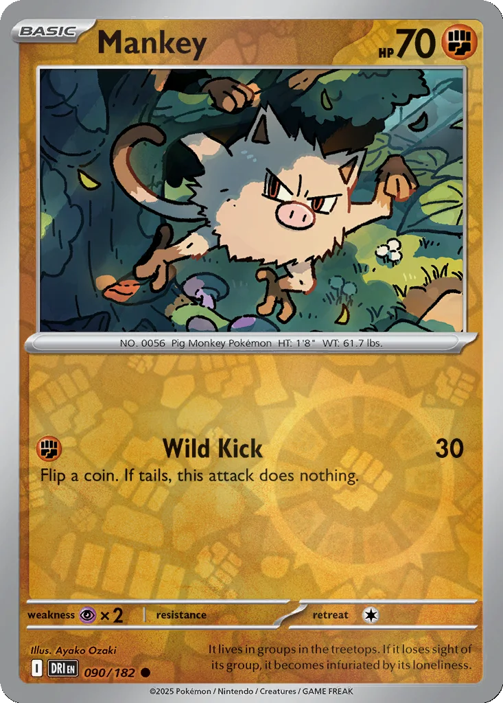Mankey 090/182 Destined Rivals (Reverse holo)