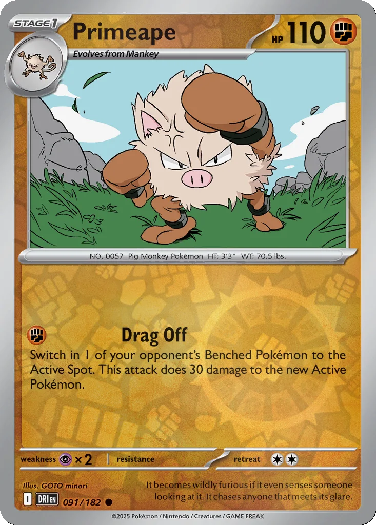 Primeape 091/182 SV10: Destined Rivals (Reverse holo)