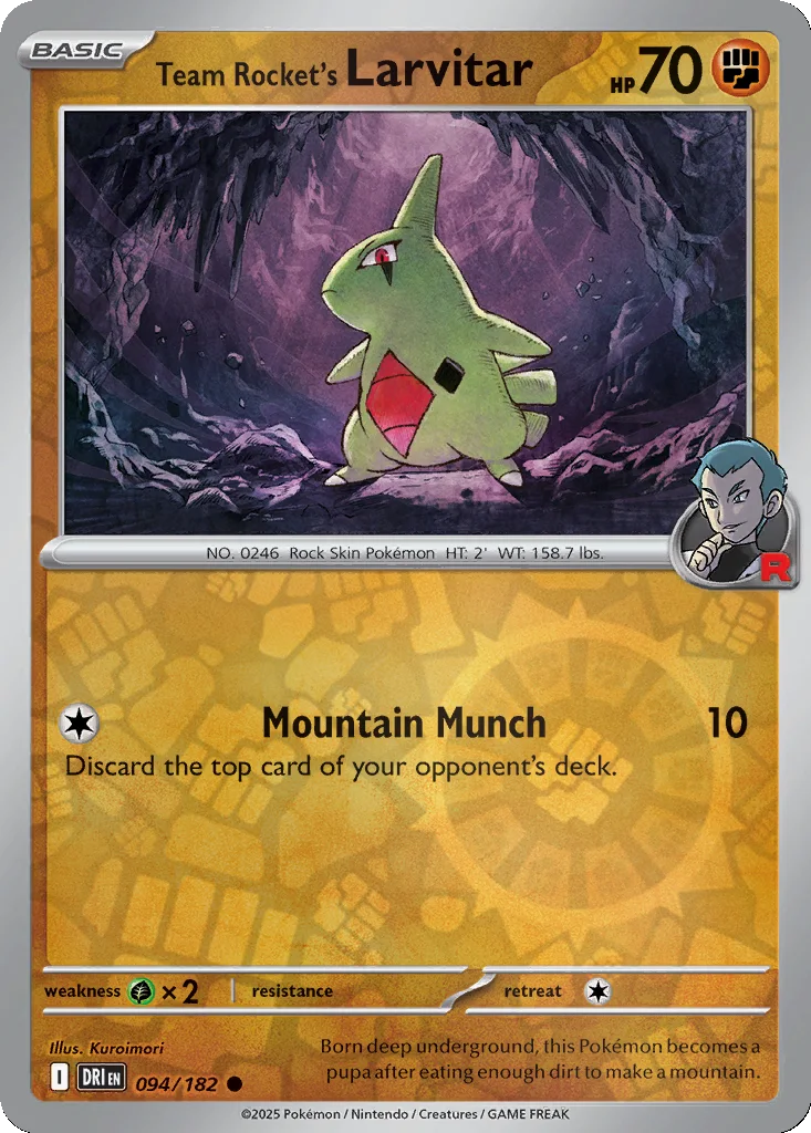 Team Rocket's Larvitar 094/182 SV10: Destined Rivals (Reverse holo)