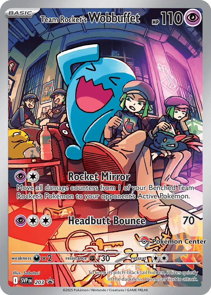 Team Rocket's Wobbuffet 203 Scarlet & Violet Black Star Promos (Pokémon Center Elite Trainer Box)
