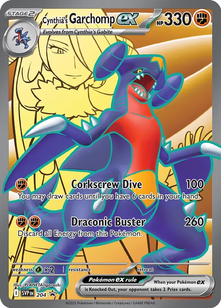 Cynthia’s Garchomp ex 204 Scarlet & Violet Black Star Promos (Cynthia’s Garchomp box)