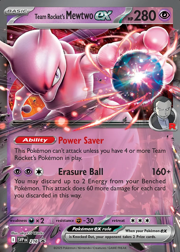 Team Rocket’s Mewtwo ex 216 Scarlet & Violet Black Star Promos (Mewtwo ex Tin)