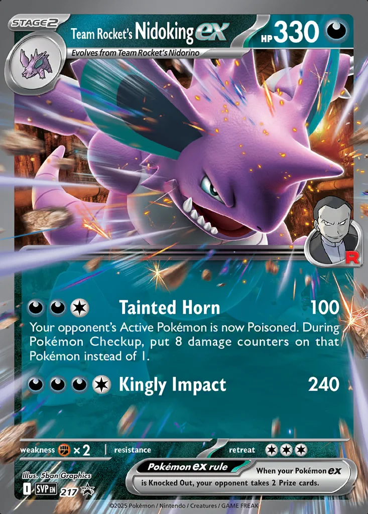 Team Rocket's Nidoking ex 217 Scarlet & Violet Black Star Promos (Nidoking ex Tin)