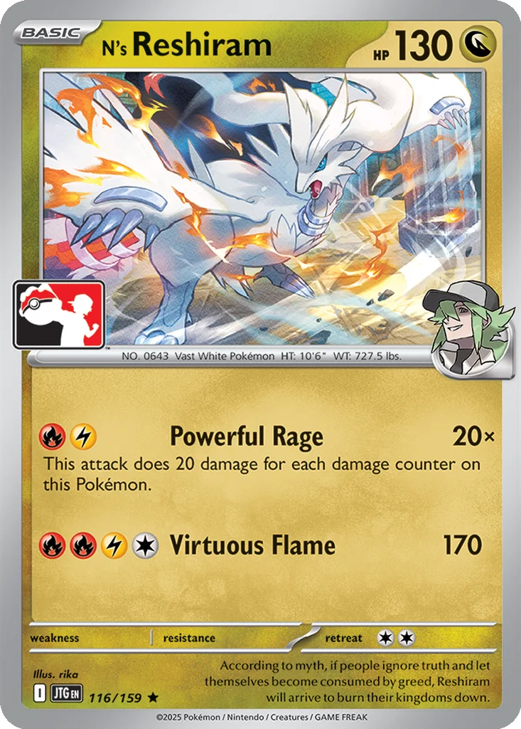 N's Reshiram 116/159 Journey Together (Play! Pokémon (Cosmos Holo))
