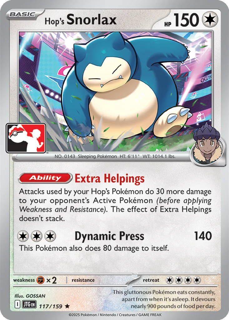 Hop's Snorlax 117/159 Journey Together (Play! Pokémon)