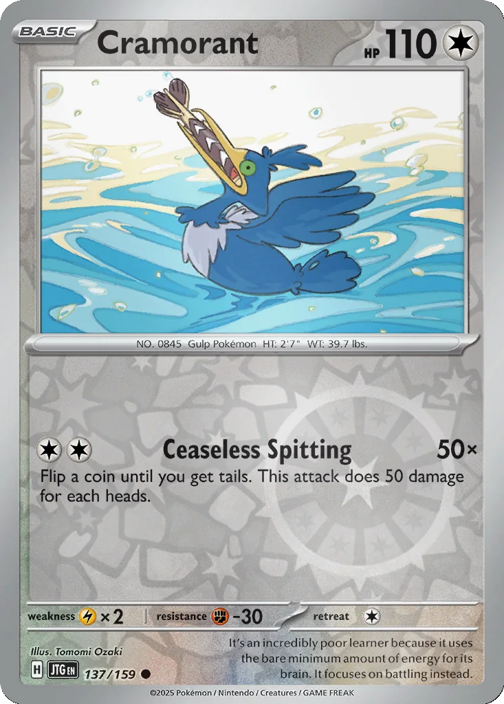 Cramorant 137/159 SV09: Journey Together (Reverse holo)