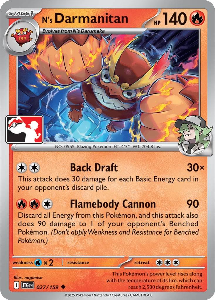 N's Darmanitan 027/159 Journey Together (Play! Pokémon (Cosmos Holo))