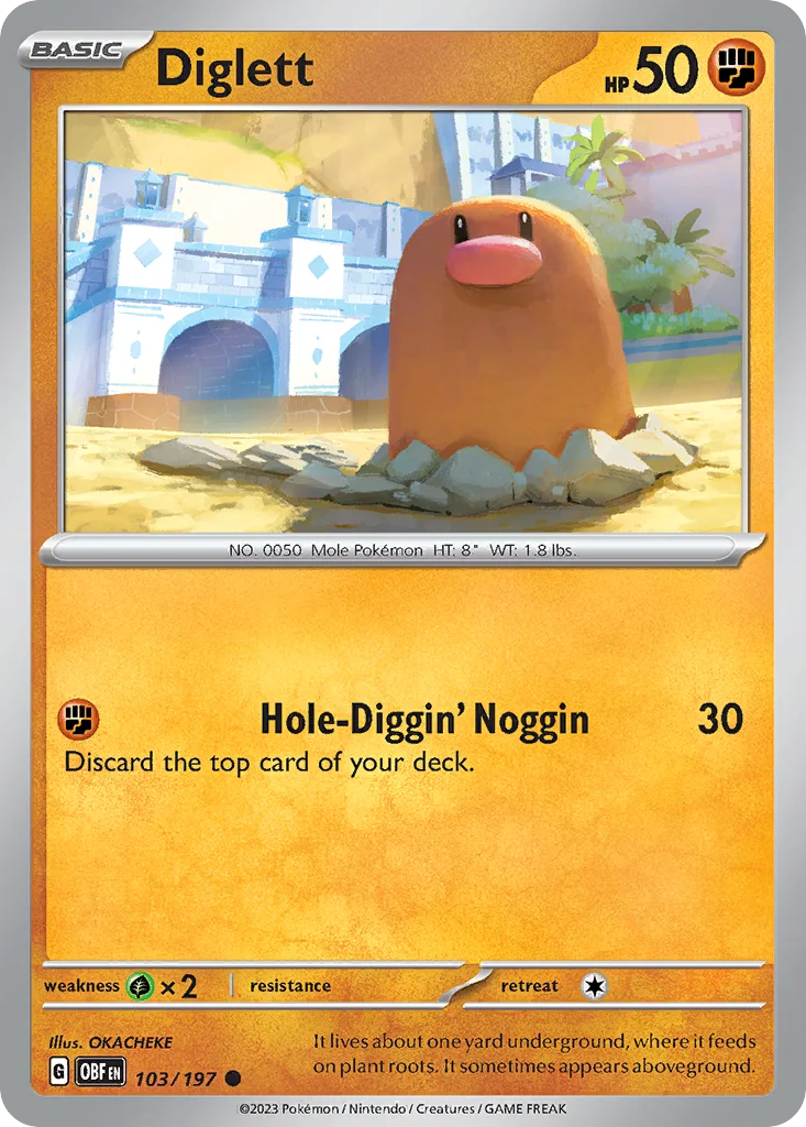 Diglett 103/197 SV03: Obsidian Flames (Normal)