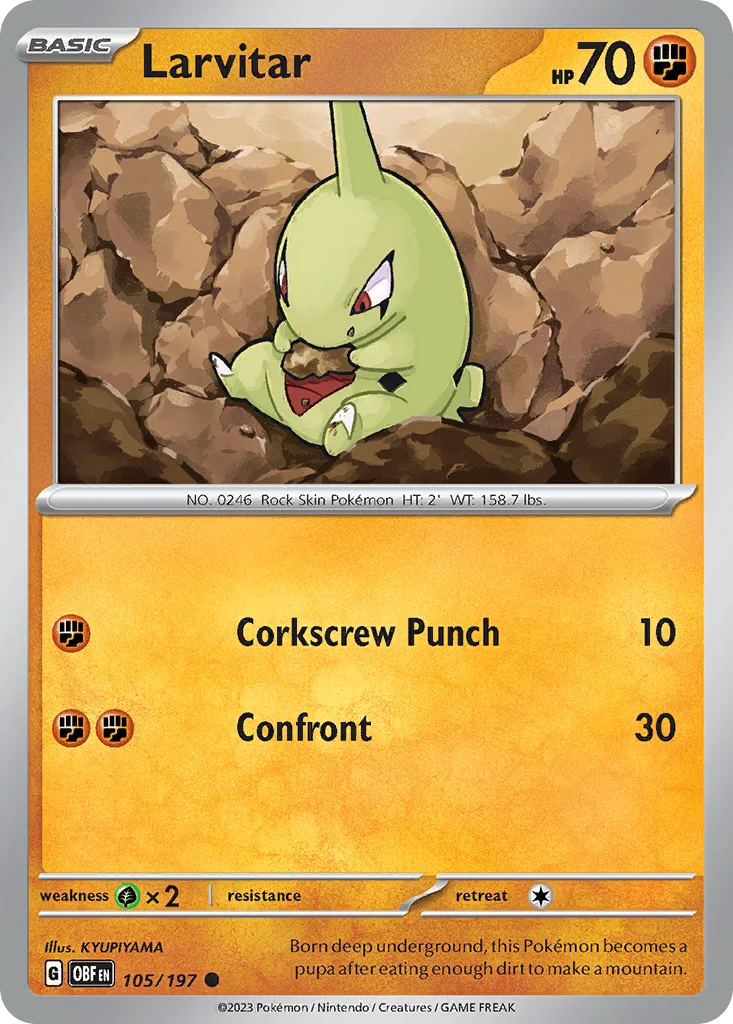 Larvitar 105/197 SV03: Obsidian Flames (Normal)