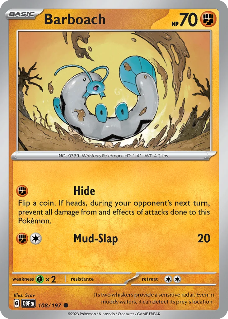 Barboach 108/197 SV03: Obsidian Flames (Normal)