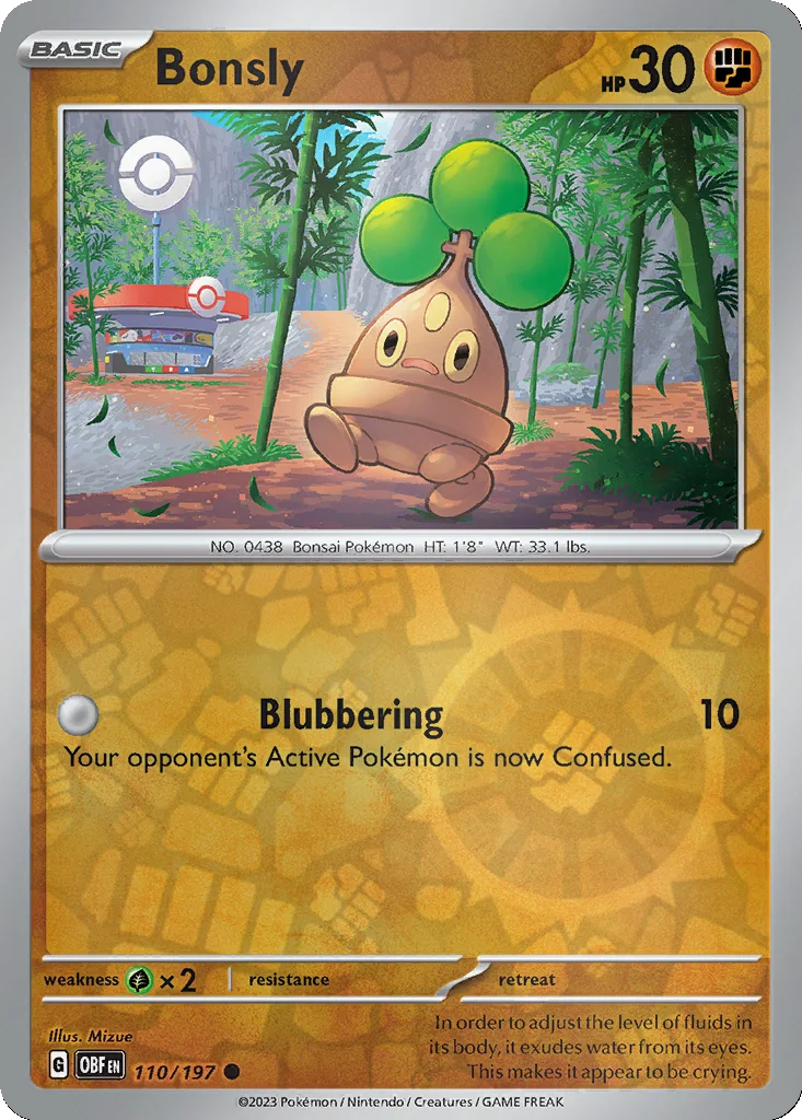 Bonsly 110/197 Obsidian Flames (Reverse holo)