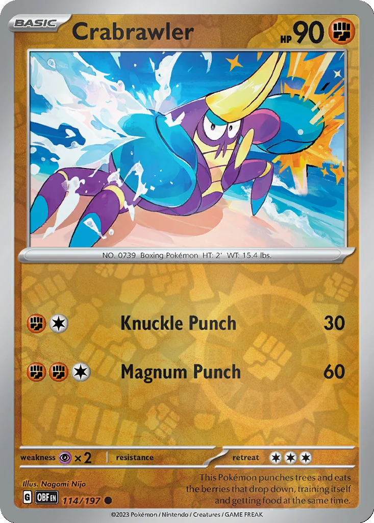 Crabrawler 114/197 Obsidian Flames (Reverse holo)