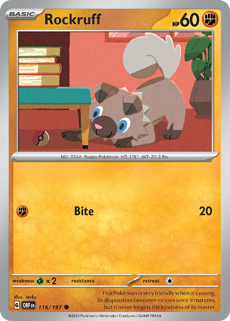 Rockruff 116/197 Obsidian Flames (Normal)