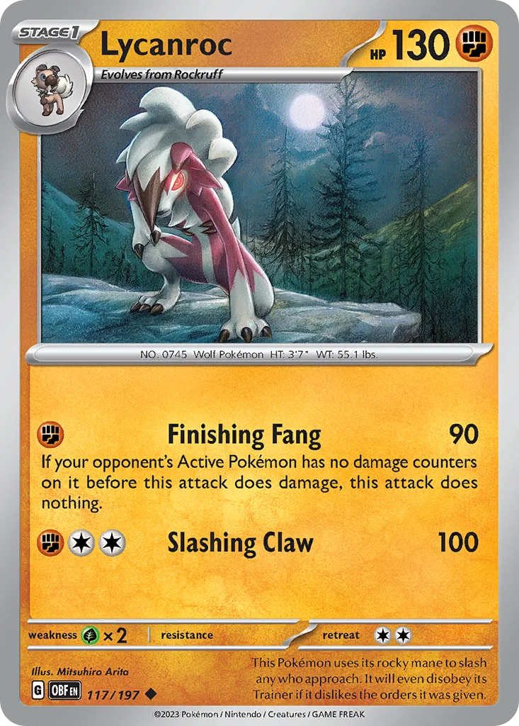 Lycanroc 117/197 SV03: Obsidian Flames (Normal)