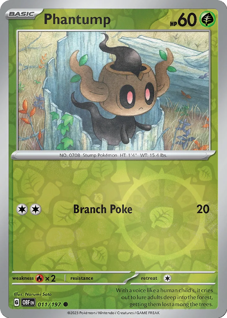 Phantump 011/197 Obsidian Flames (Reverse holo)