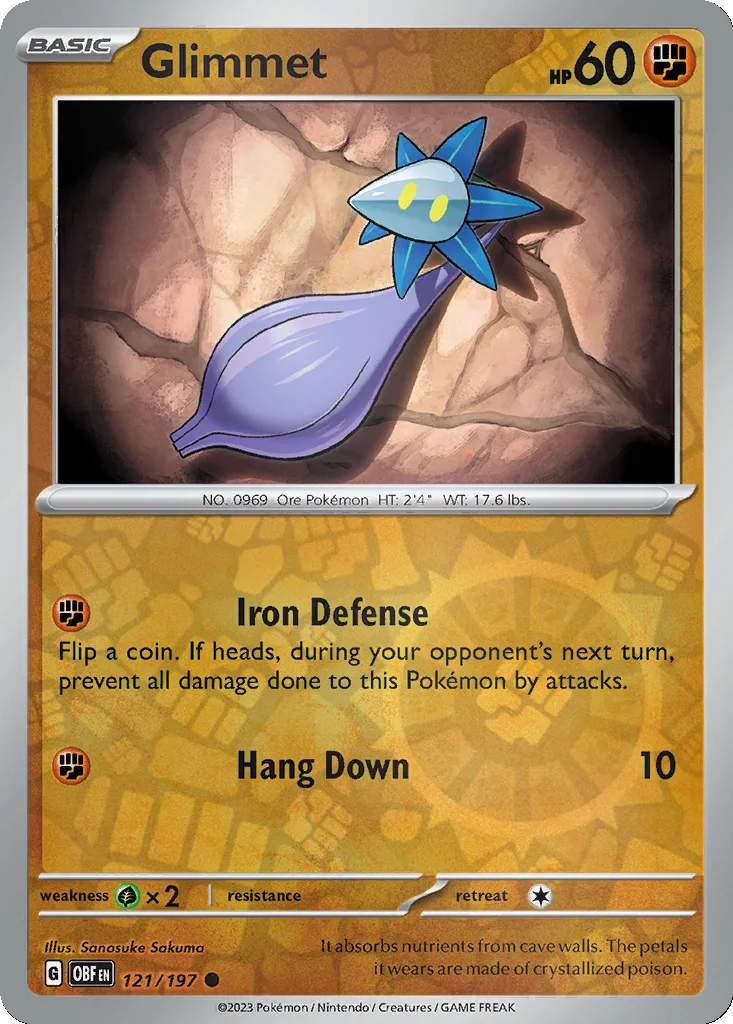 Glimmet 121/197 Obsidian Flames (Reverse holo)