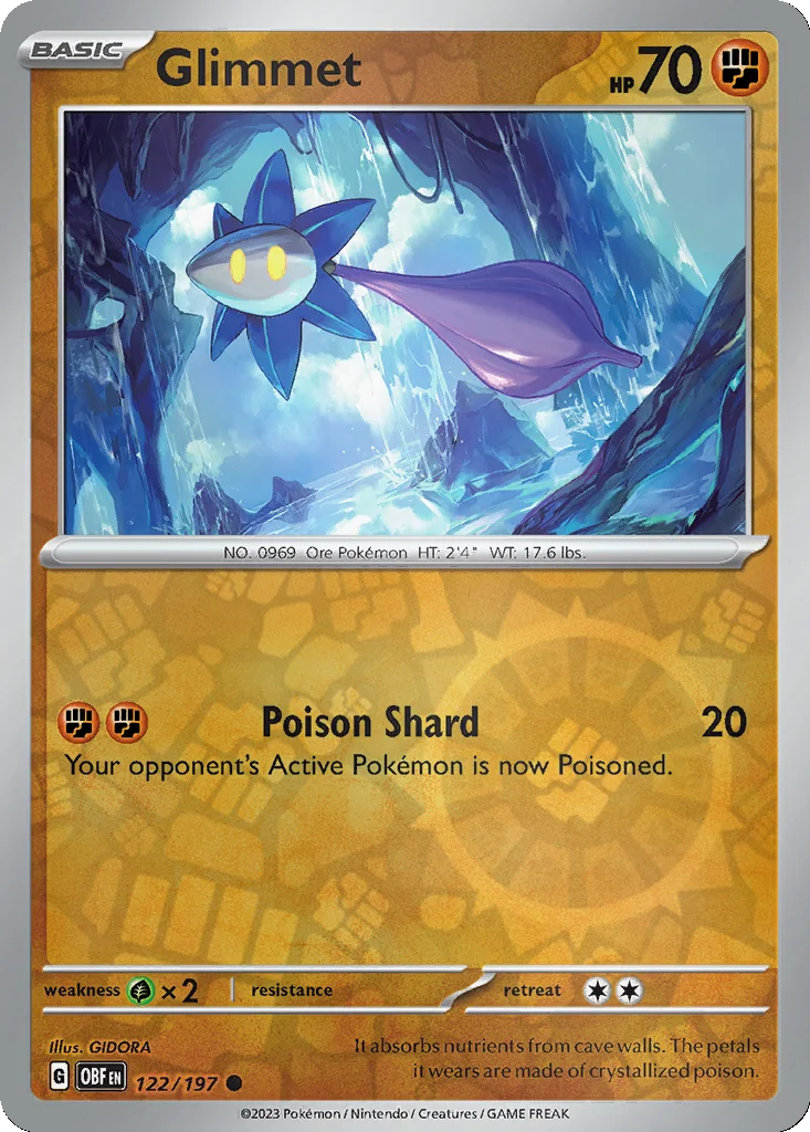 Glimmet 122/197 Obsidian Flames (Reverse holo)