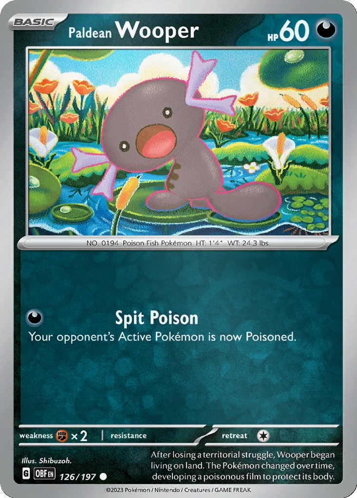 Paldean Wooper 126/197 Obsidian Flames (Reverse holo)