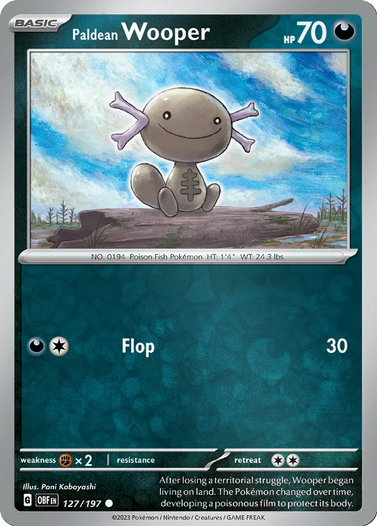 Paldean Wooper 127/197 Obsidian Flames (Reverse holo)