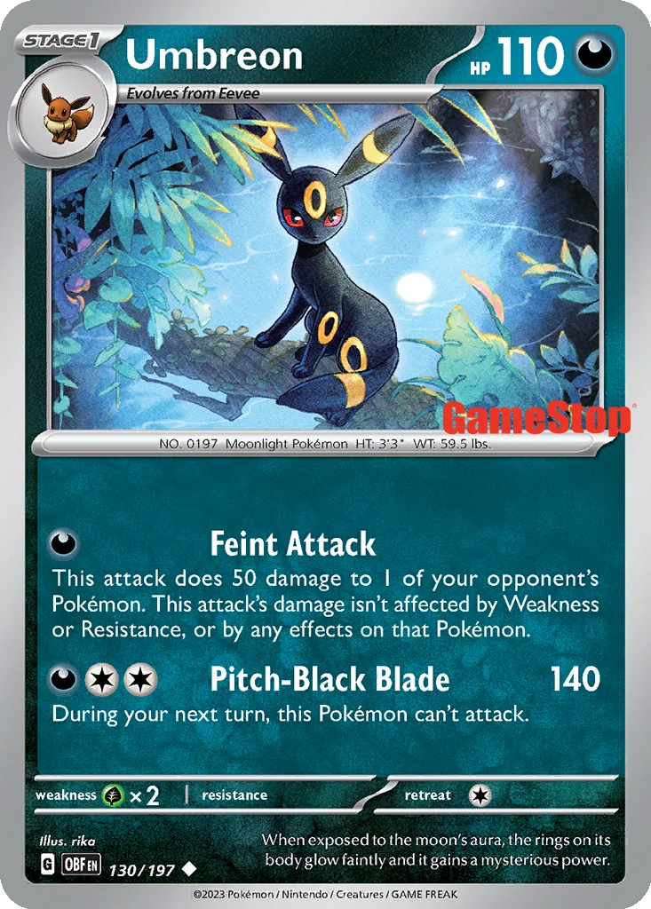 Umbreon 130/197 Obsidian Flames (GameStop)