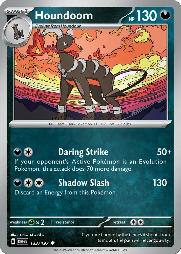 Houndoom 133/197 Obsidian Flames (Reverse holo)