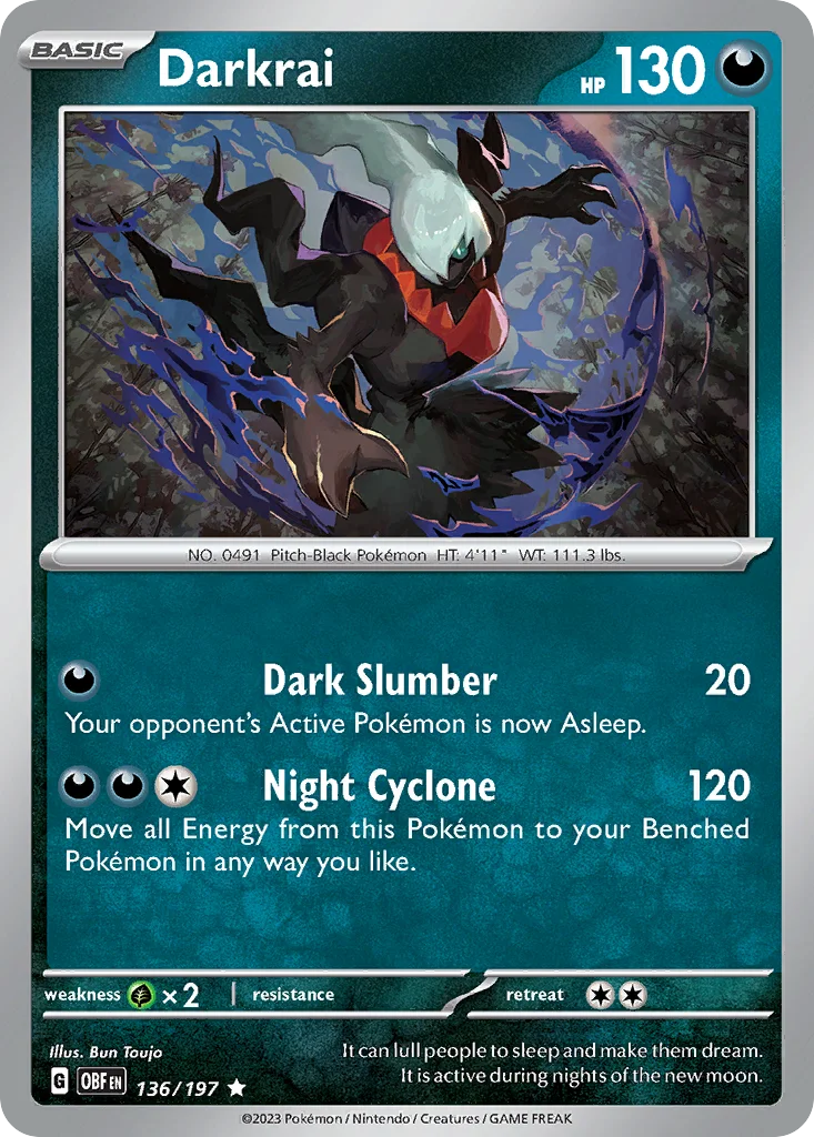 Darkrai 136/197 SV03: Obsidian Flames (Holo)