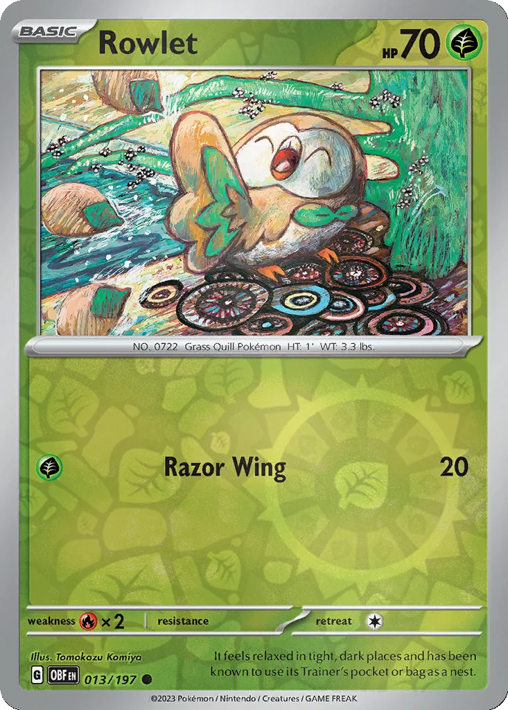 Rowlet 013/197 Obsidian Flames (Reverse holo)