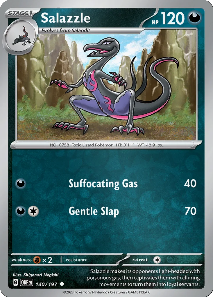 Salazzle 140/197 Obsidian Flames (Reverse holo)