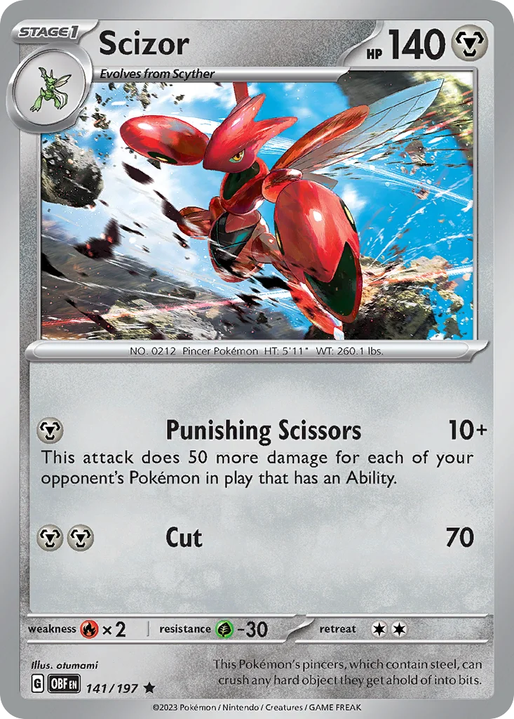 Scizor 141/197 Obsidian Flames (Cosmos Holo)