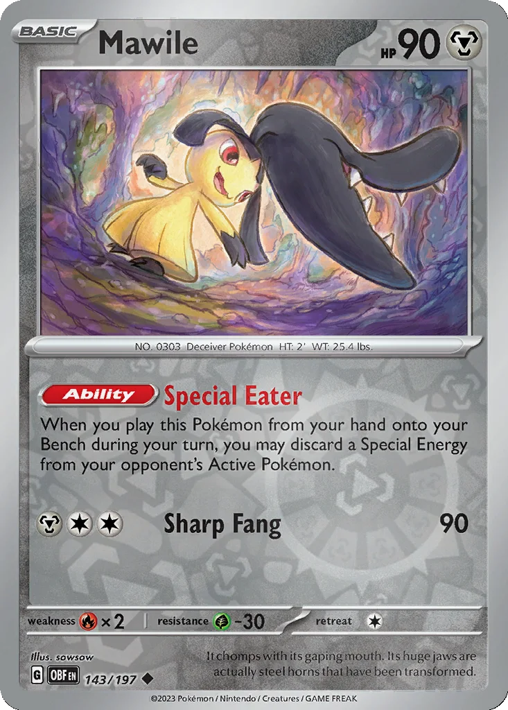 Mawile 143/197 Obsidian Flames (Reverse holo)