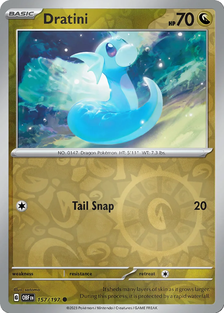 Dratini 157/197 Obsidian Flames (Reverse holo)