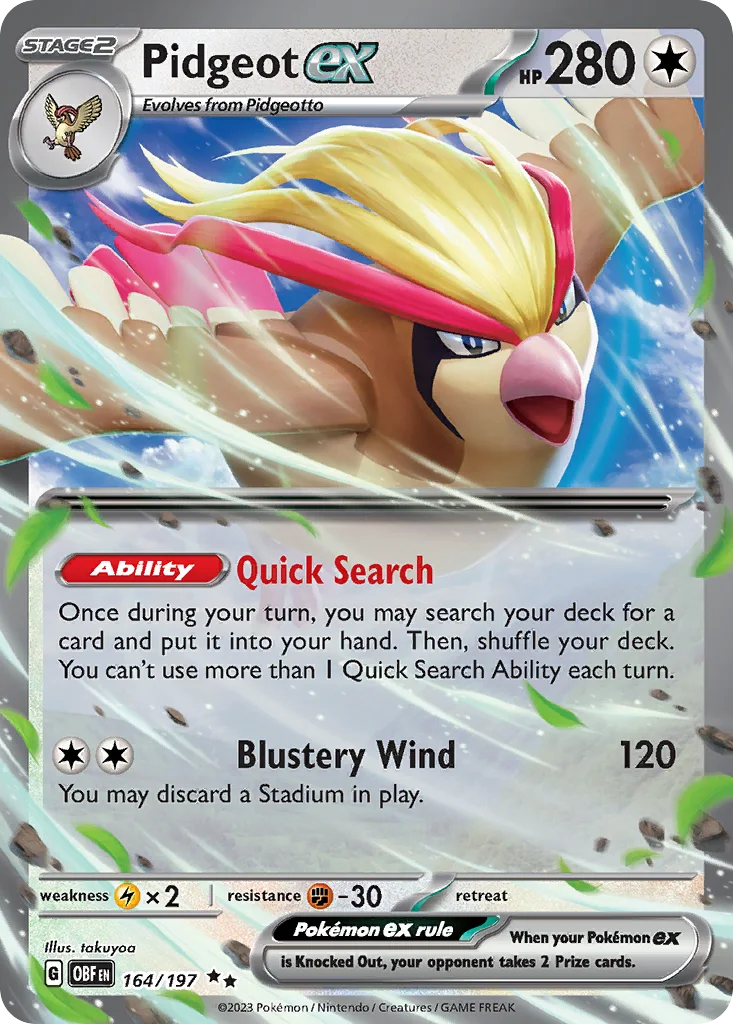 Pidgeot ex 164/197 Obsidian Flames (Holo)