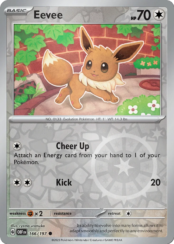 Eevee 166/197 SV03: Obsidian Flames (Reverse holo)