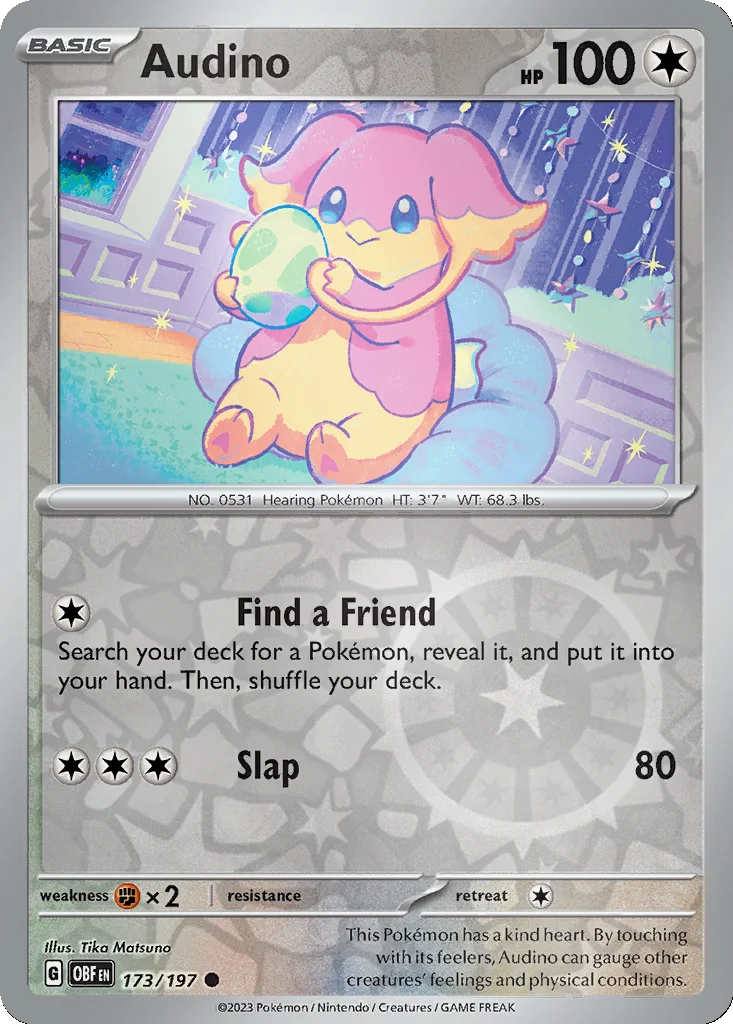 Audino 173/197 Obsidian Flames (Reverse holo)