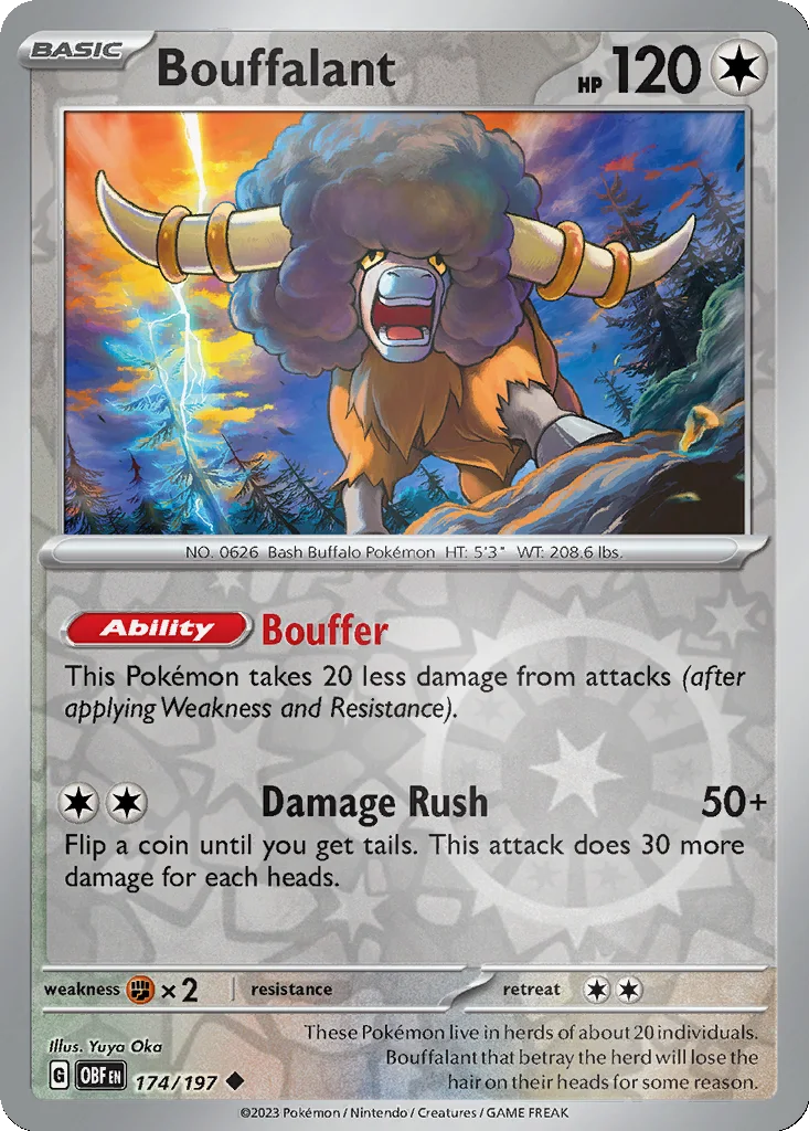 Bouffalant 174/197 SV03: Obsidian Flames (Reverse holo)