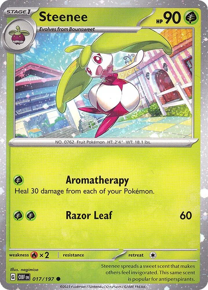 Steenee 017/197 Obsidian Flames (Cosmos Holo)