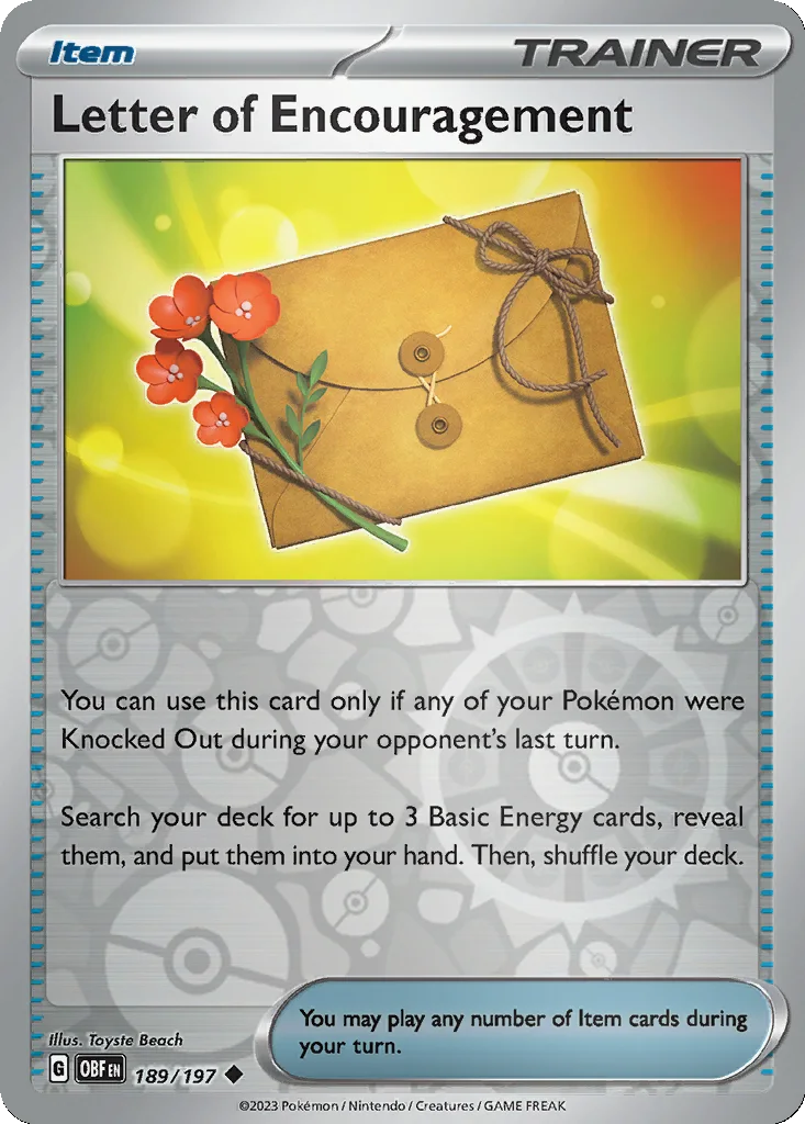 Letter of Encouragement 189/197 Obsidian Flames (Reverse holo)