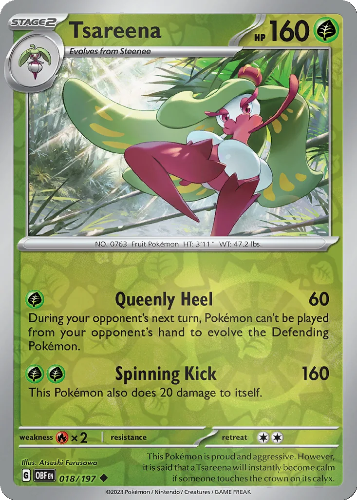 Tsareena 018/197 Obsidian Flames (Reverse holo)