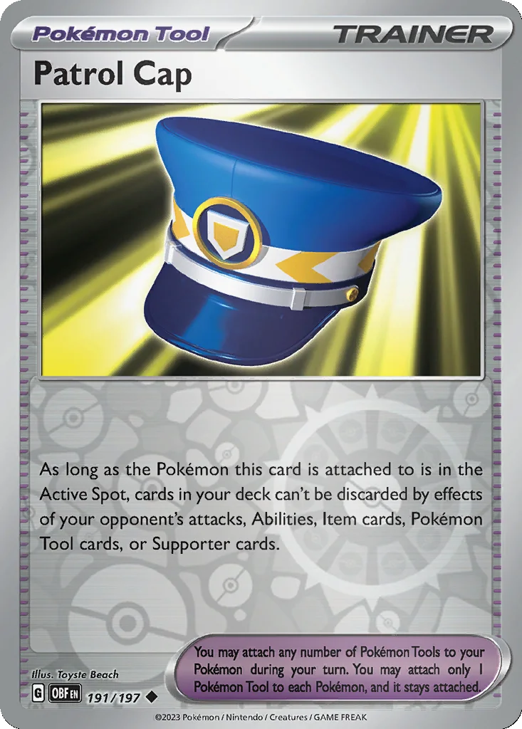 Patrol Cap 191/197 Obsidian Flames (Reverse holo)