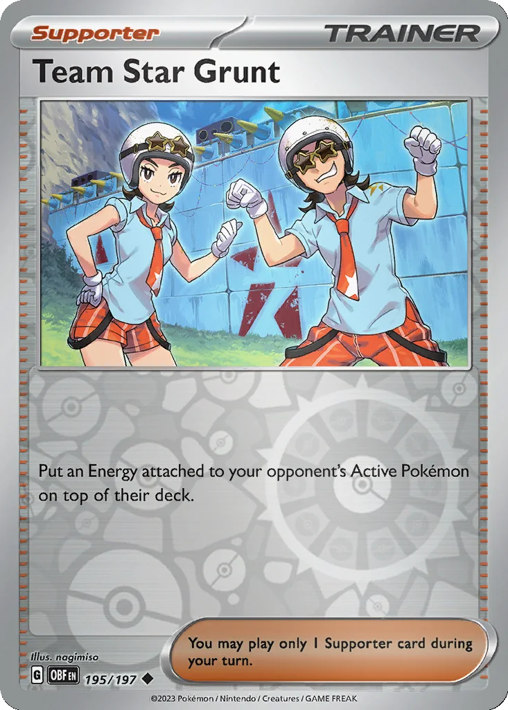 Team Star Grunt 195/197 SV03: Obsidian Flames (Reverse holo)