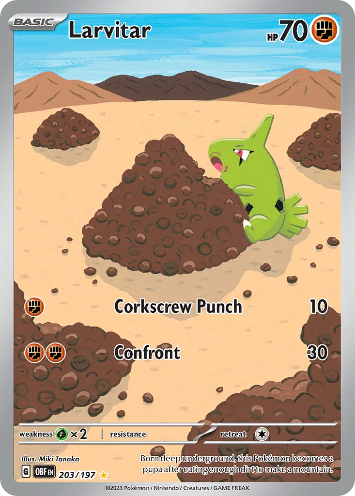 Larvitar 203/197 Obsidian Flames (Holo)