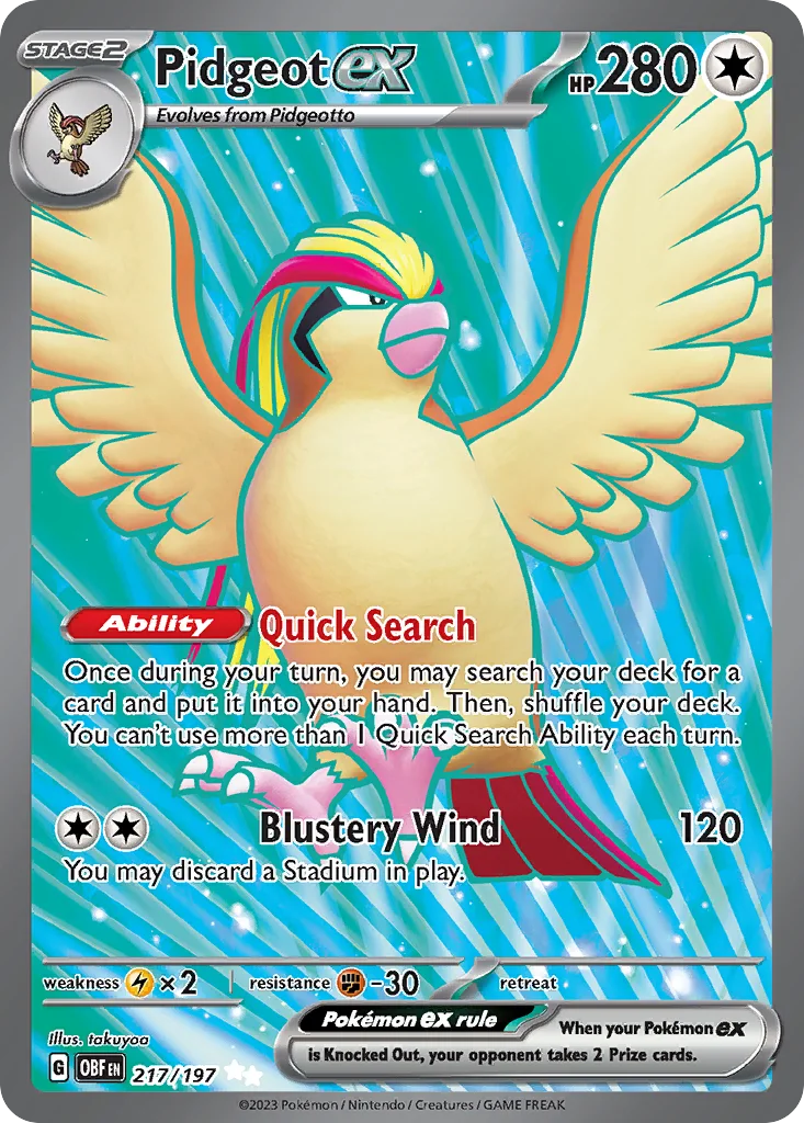 Pidgeot ex 217/197 Obsidian Flames (Holo)