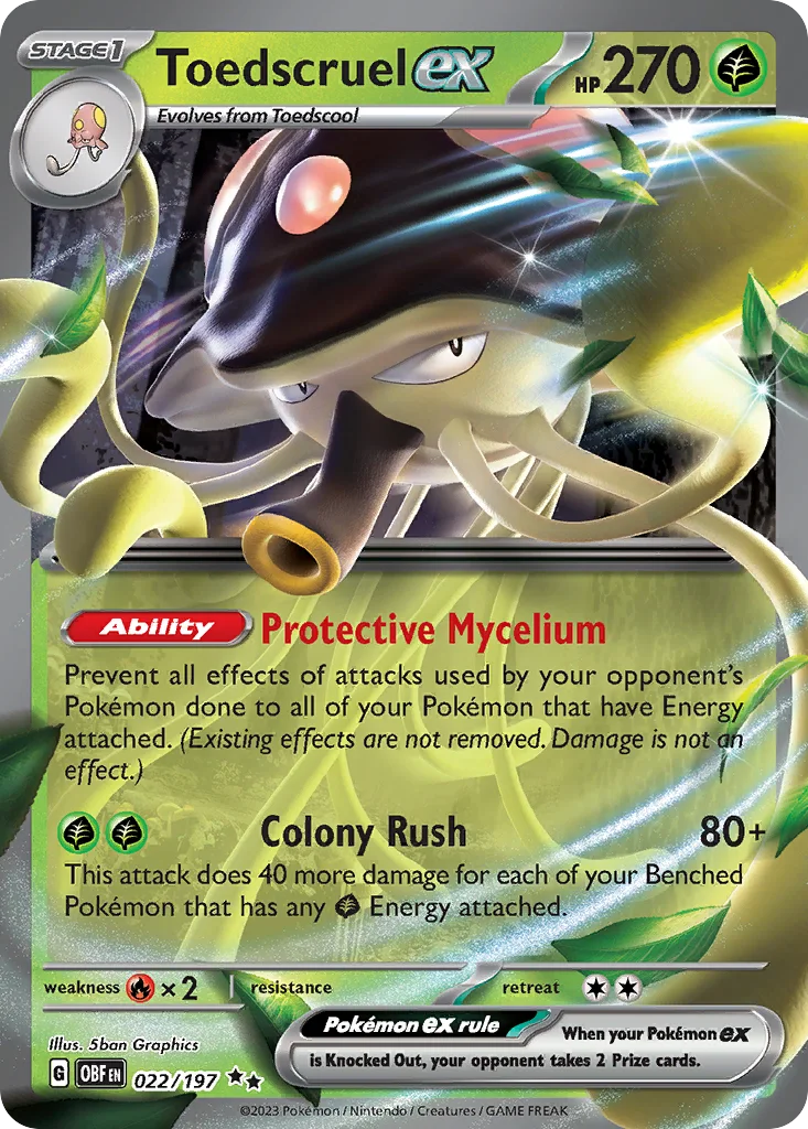 Toedscruel ex 022/197 Obsidian Flames (Holo)