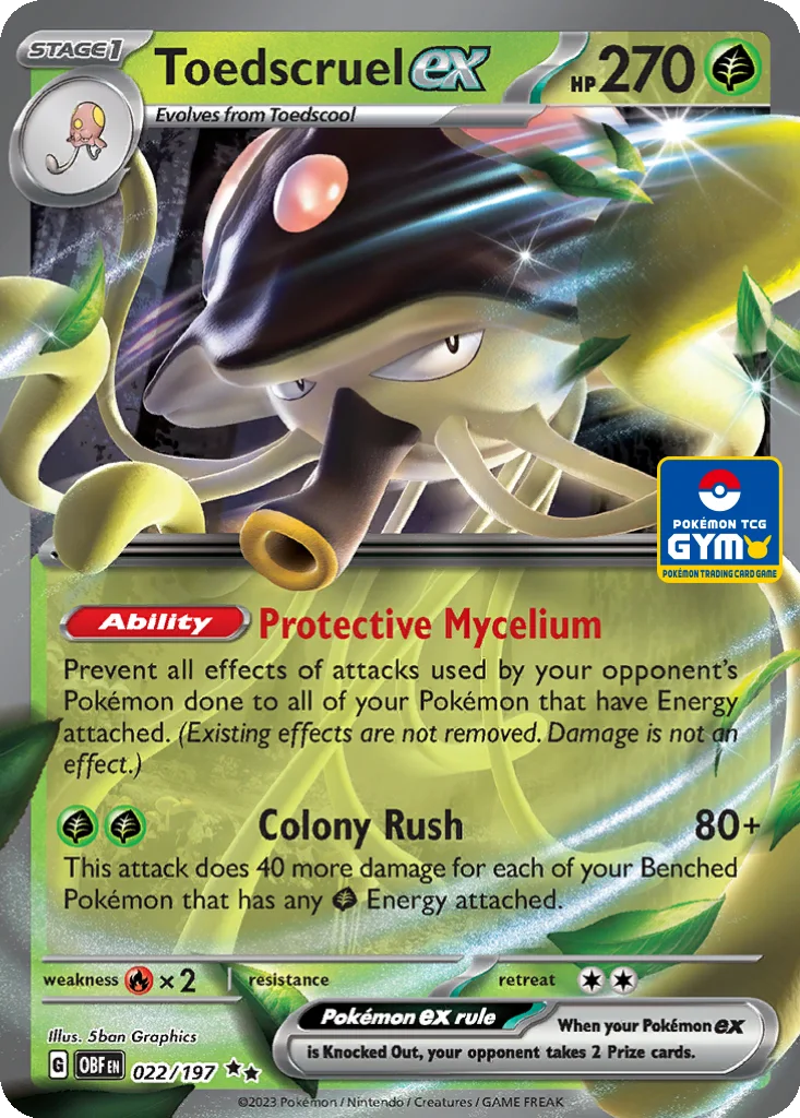 Toedscruel ex 022/197 Obsidian Flames (Pokémon TCG Gym)