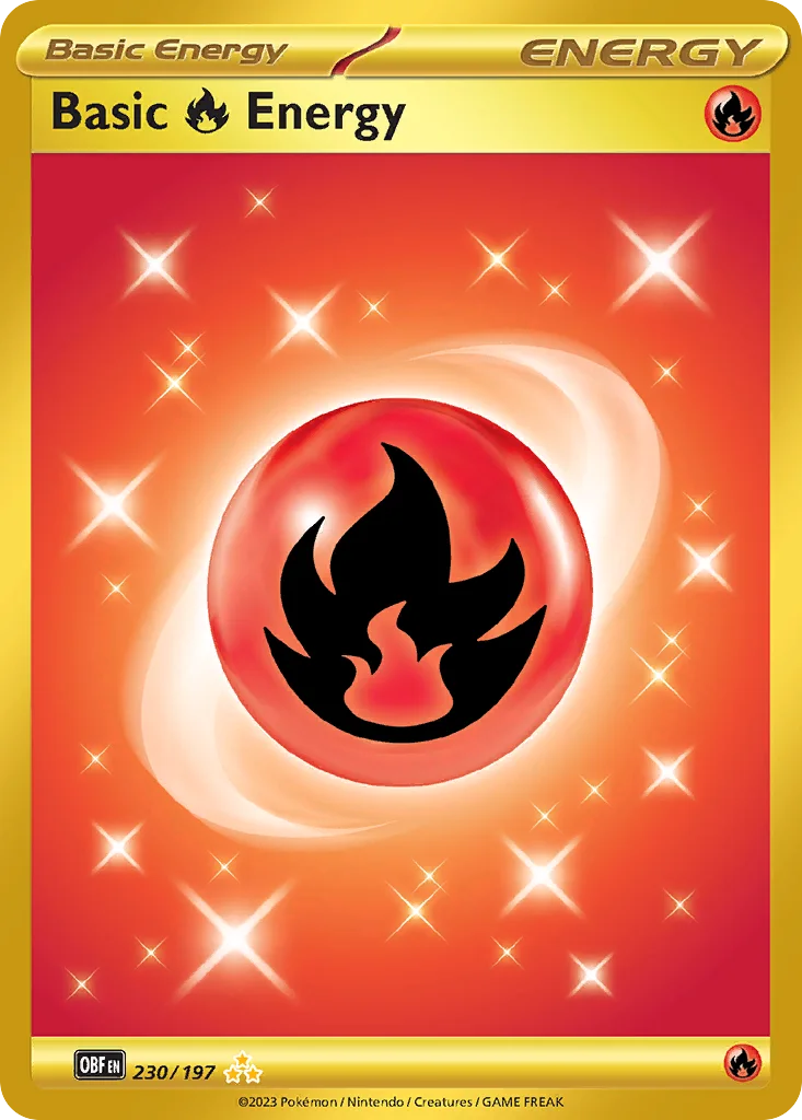 Basic Fire Energy 230/197 Obsidian Flames (Holo)